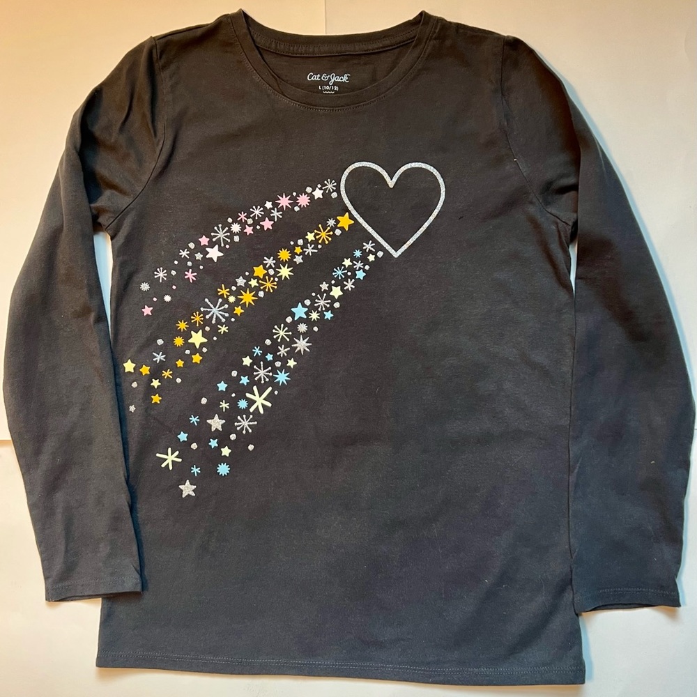 Cat & Jack Long Sleeve Graphic T-Shirt, L 10/12